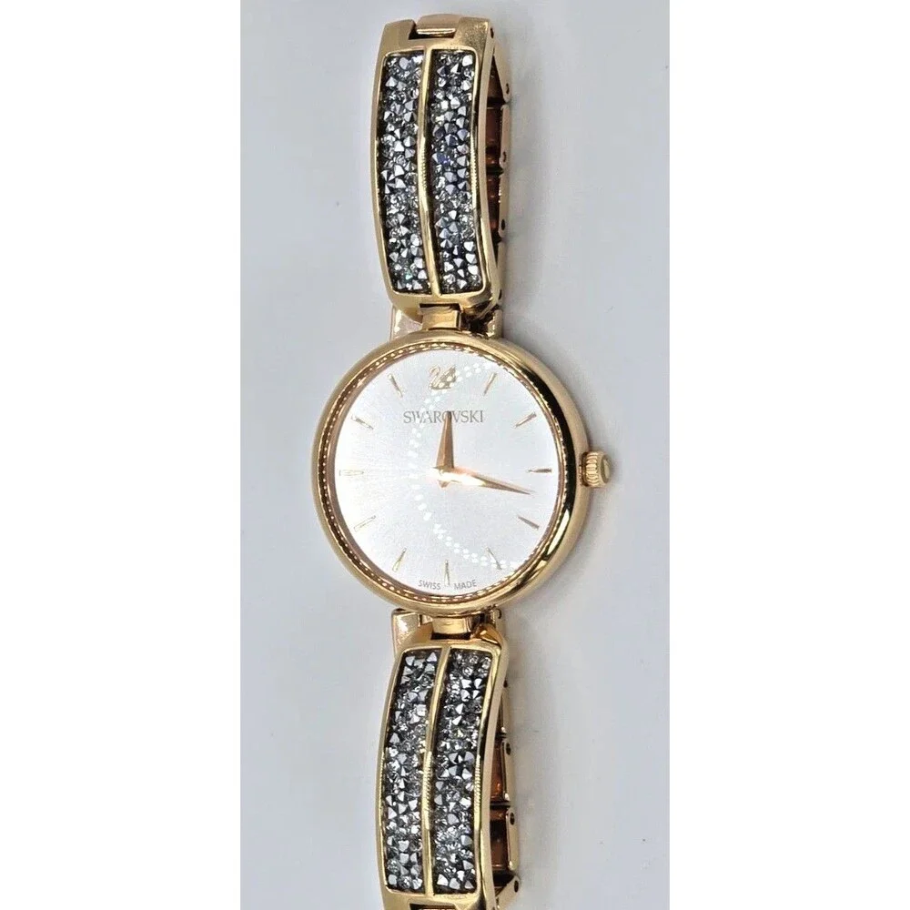 Swarovski Women’s Rose Gold Crystal Bracelet Watch Swiss Made Quartz Dress Watch